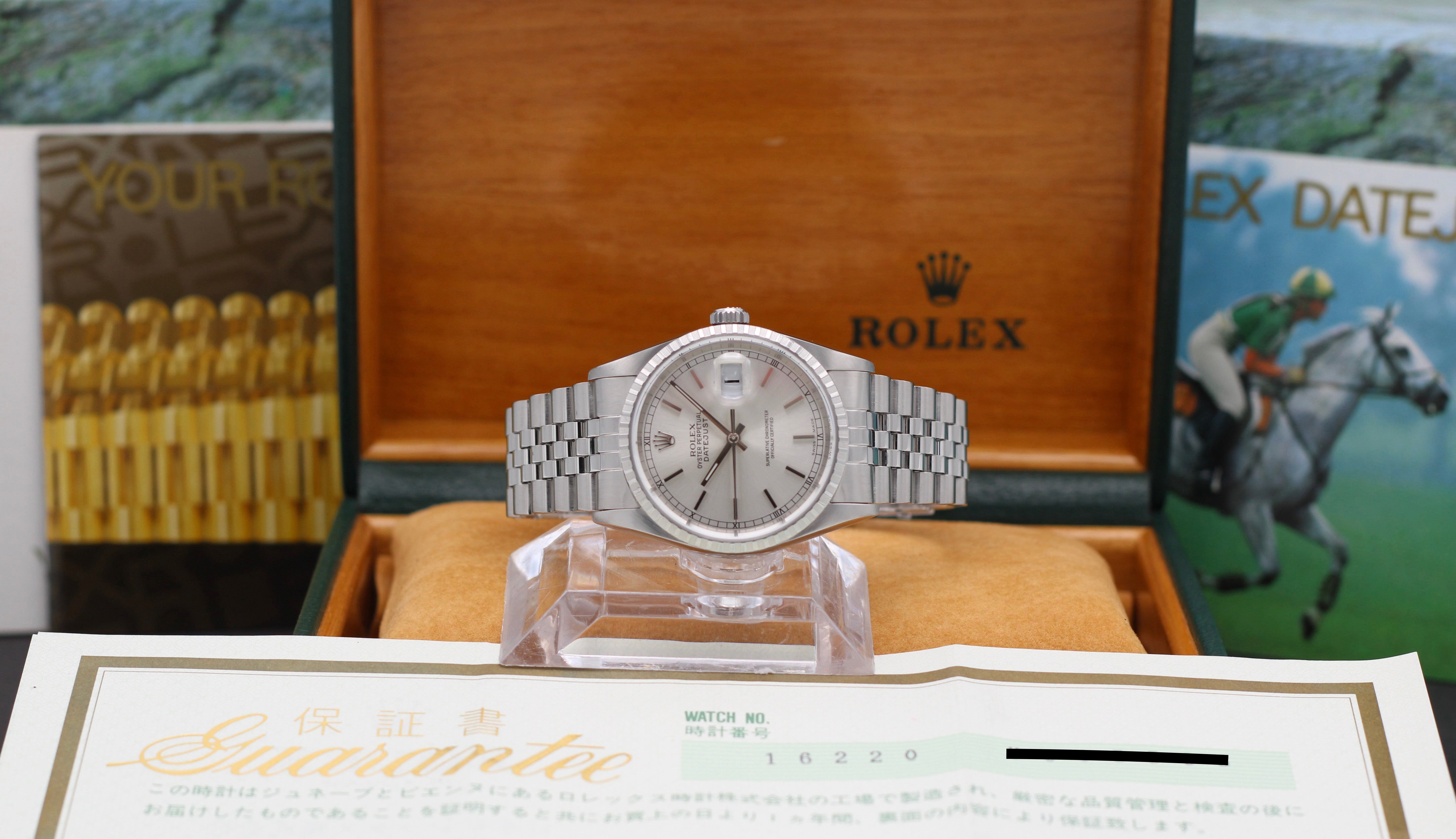 Rolex Datejust 16220, Box & Papers, 1999