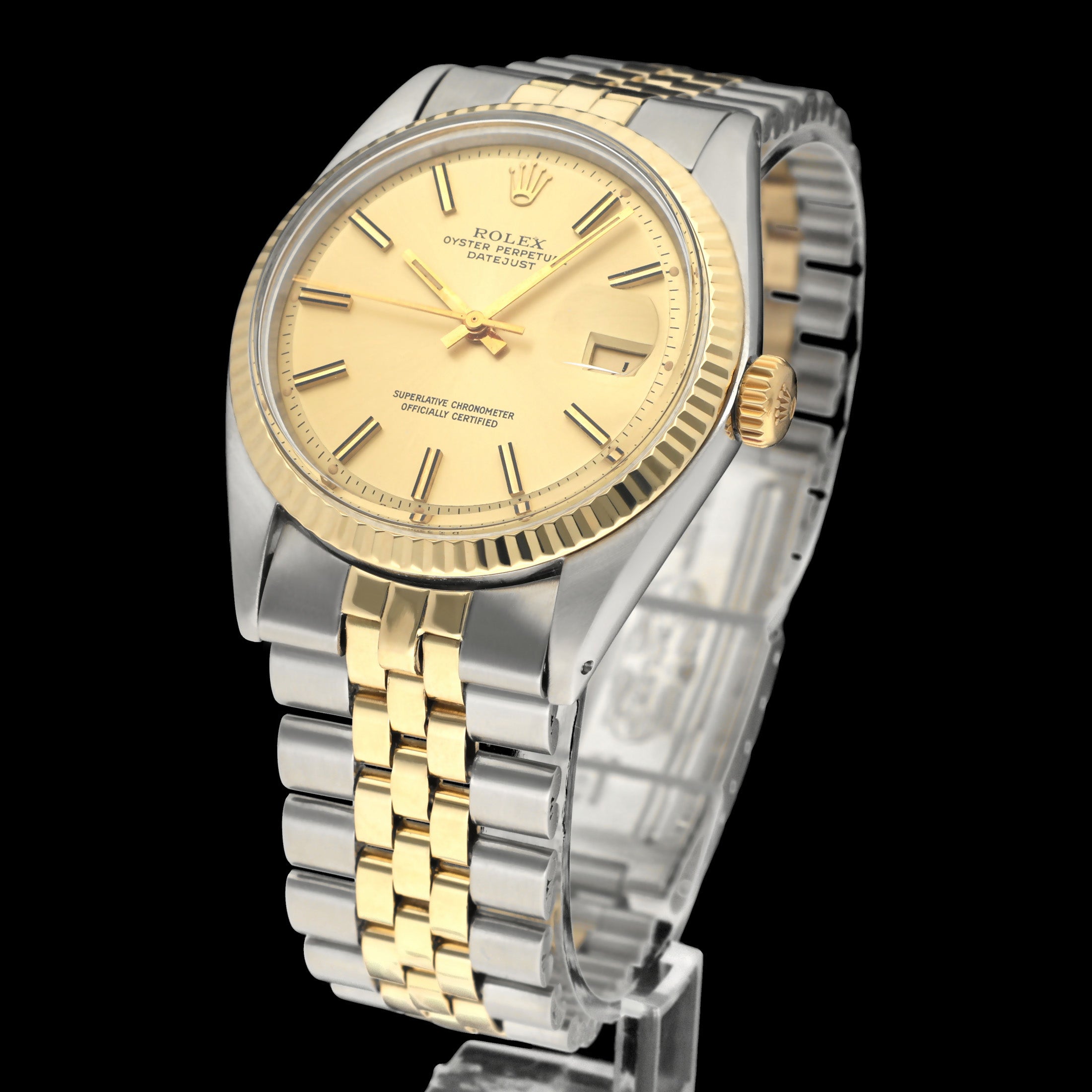 Rolex Datejust 1601 - 1973 - goud/staal - two/tone - Rolex horloge - Rolex kopen - Rolex heren horloge - Trophies Watches