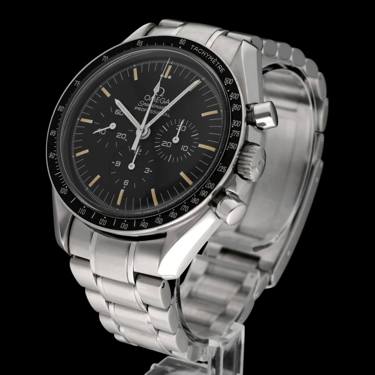 Omega Moonwatch horloge met zwarte wijzerplaat