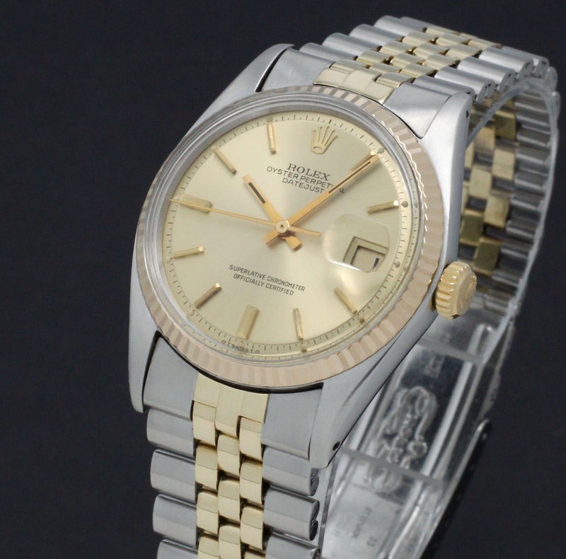 Rolex Datejust 1601 - 1973 - goud/staal - two/tone - Rolex horloge - Rolex kopen - Rolex heren horloge - Trophies Watches