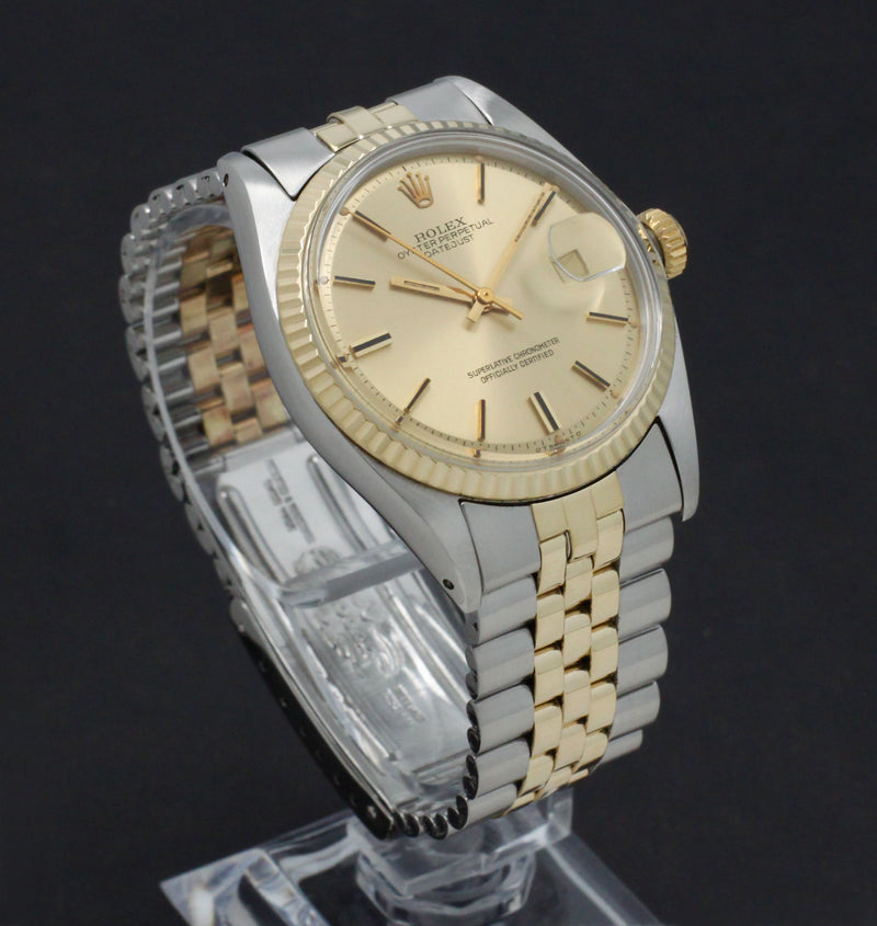 Rolex Datejust 1601 - 1973 - goud/staal - two/tone - Rolex horloge - Rolex kopen - Rolex heren horloge - Trophies Watches