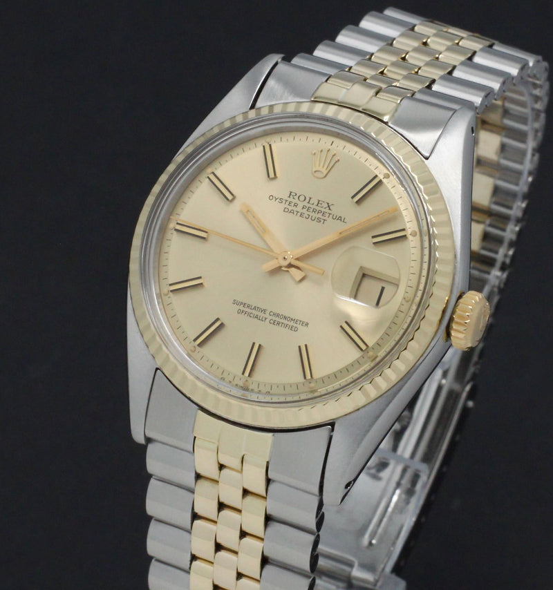 Rolex Datejust 1601 - 1973 - goud/staal - two/tone - Rolex horloge - Rolex kopen - Rolex heren horloge - Trophies Watches