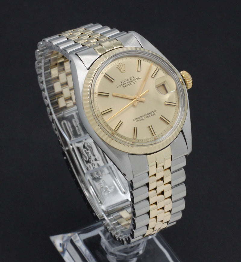 Rolex Datejust 1601 - 1973 - goud/staal - two/tone - Rolex horloge - Rolex kopen - Rolex heren horloge - Trophies Watches