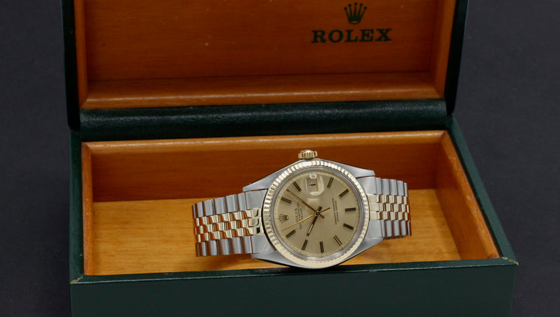 Rolex Datejust 1601 - 1973 - goud/staal - two/tone - Rolex horloge - Rolex kopen - Rolex heren horloge - Trophies Watches