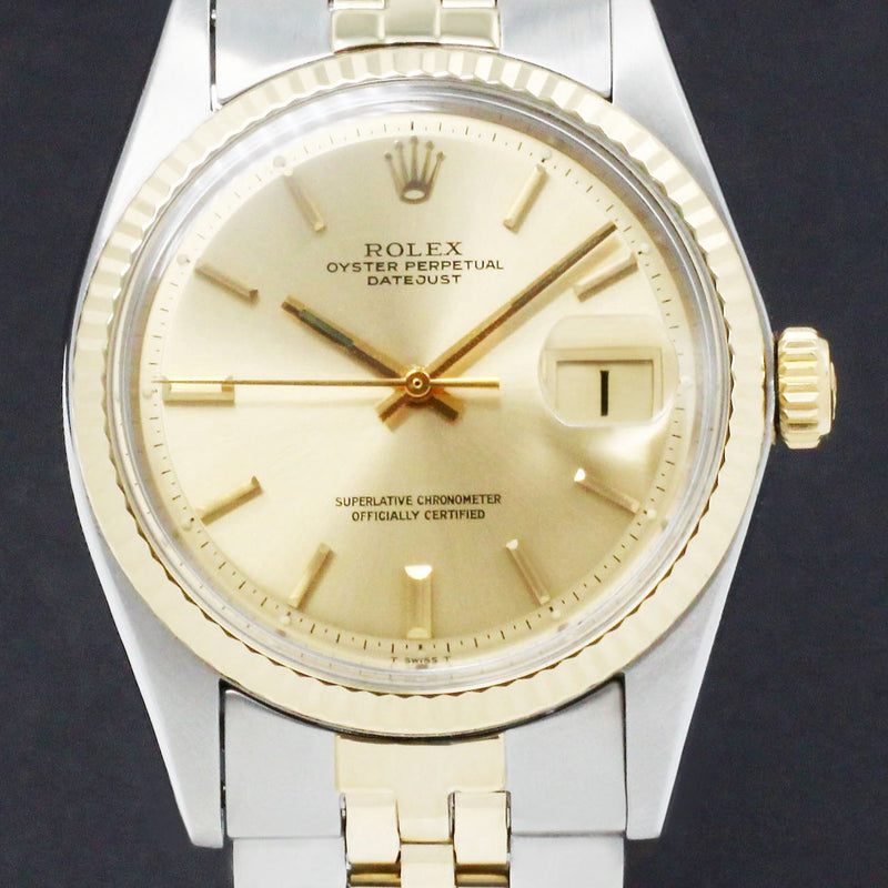 Rolex Datejust 1601 - 1973 - goud/staal - two/tone - Rolex horloge - Rolex kopen - Rolex heren horloge - Trophies Watches