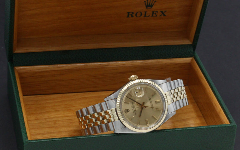 Rolex Datejust 1601 - 1973 - goud/staal - two/tone - Rolex horloge - Rolex kopen - Rolex heren horloge - Trophies Watches