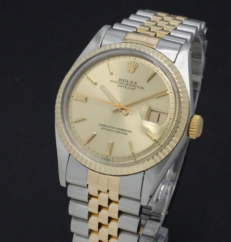 Rolex Datejust 1601 - 1973 - goud/staal - two/tone - Rolex horloge - Rolex kopen - Rolex heren horloge - Trophies Watches