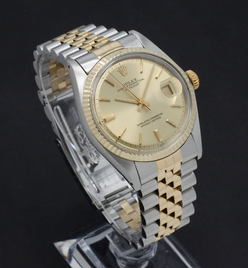 Rolex Datejust 1601 - 1973 - goud/staal - two/tone - Rolex horloge - Rolex kopen - Rolex heren horloge - Trophies Watches