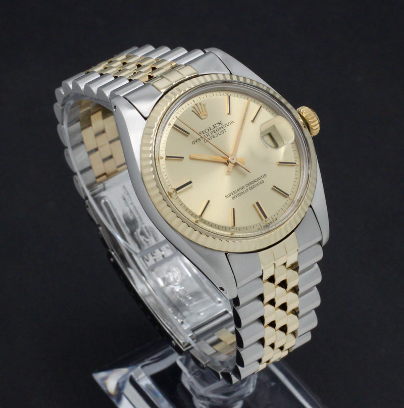 Rolex Datejust 1601 - 1975 - goud/staal - two/tone - Rolex horloge - Rolex kopen - Rolex heren horloge - Trophies Watches