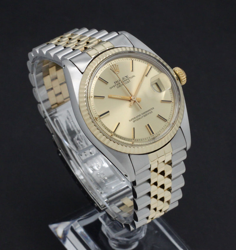 Rolex Datejust 1601 - 1975 - goud/staal - two/tone - Rolex horloge - Rolex kopen - Rolex heren horloge - Trophies Watches