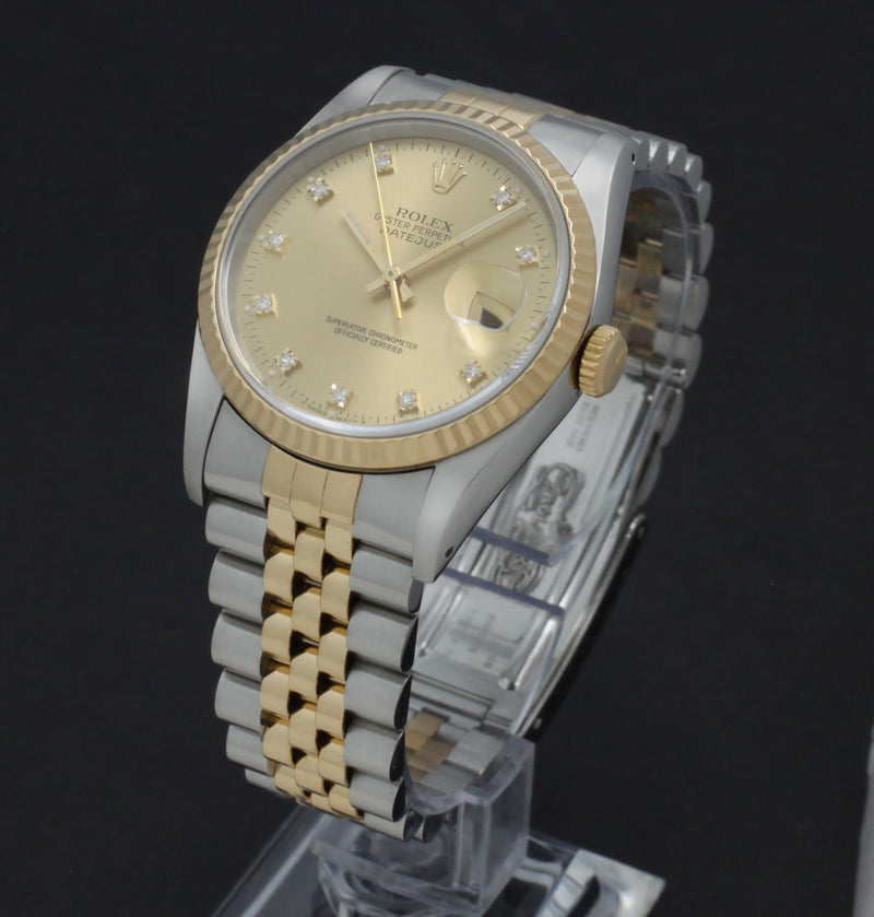 Rolex Datejust 16233G, Box & Papers, 1990