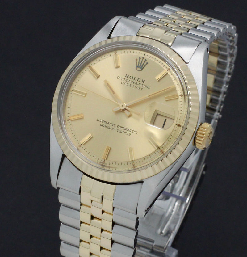 Rolex Datejust 1601 - 1976 - goud/staal - two/tone - Rolex horloge - Rolex kopen - Rolex heren horloge - Trophies Watches