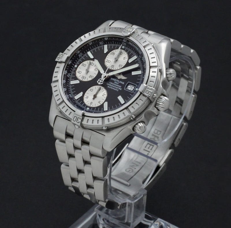 Breitling Crosswind A13355. Opwinden, Automatisch. Materiaal horlogekast, Staal. Materiaal horlogeband, Staal. Diameter, 44mm. Breitling heren horloge.