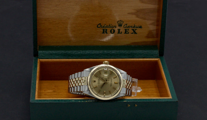 Rolex Datejust 1601 - 1970 - goud/staal - two/tone - Rolex horloge - Rolex kopen - Rolex heren horloge - Trophies Watches