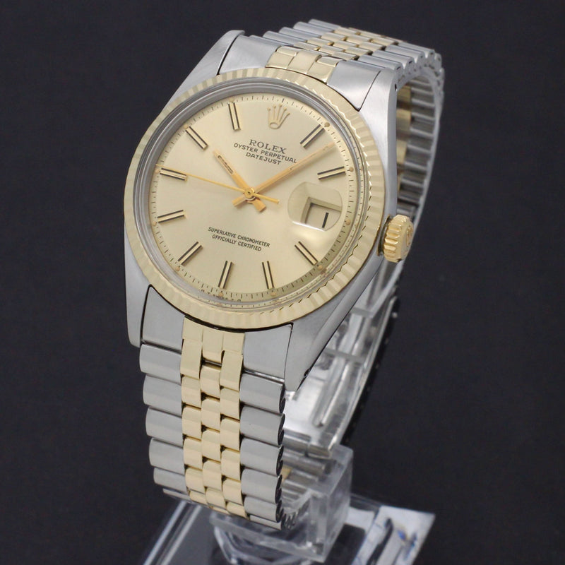 Rolex Datejust 1601 - 1974 - goud/staal - two/tone - Rolex horloge - Rolex kopen - Rolex heren horloge - Trophies Watches