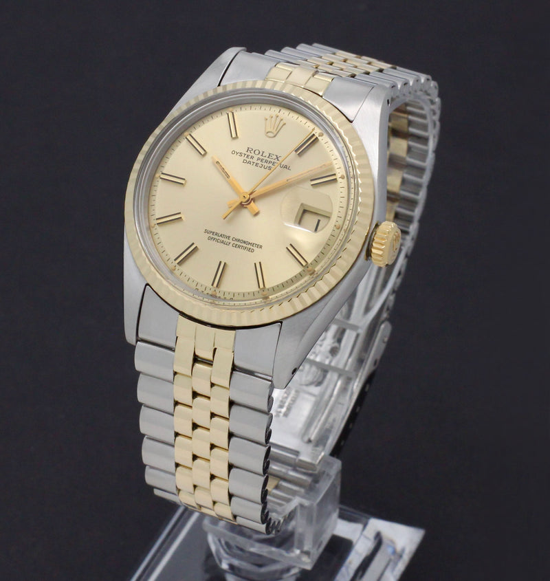 Rolex Datejust 1601 - 1974 - goud/staal - two/tone - Rolex horloge - Rolex kopen - Rolex heren horloge - Trophies Watches