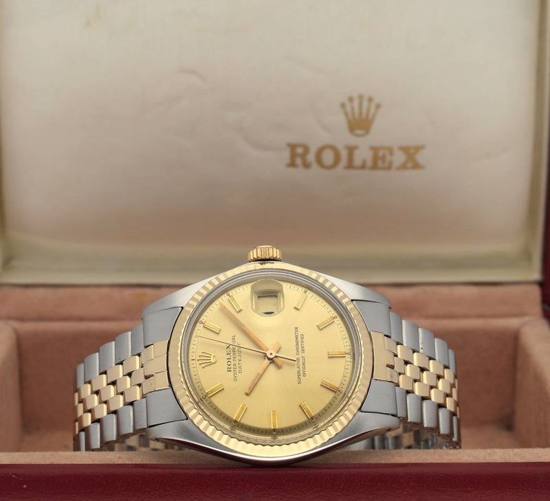 Rolex Datejust 1601 - 1971 - goud/staal - two/tone - Rolex horloge - Rolex kopen - Rolex heren horloge - Trophies Watches