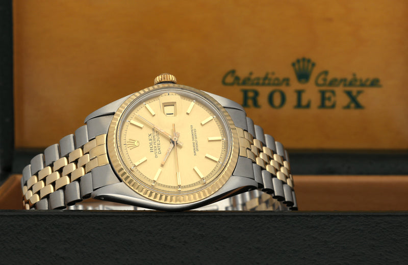 Rolex Datejust 1601 - 1968 - goud/staal - two/tone - Rolex horloge - Rolex kopen - Rolex heren horloge - Trophies Watches