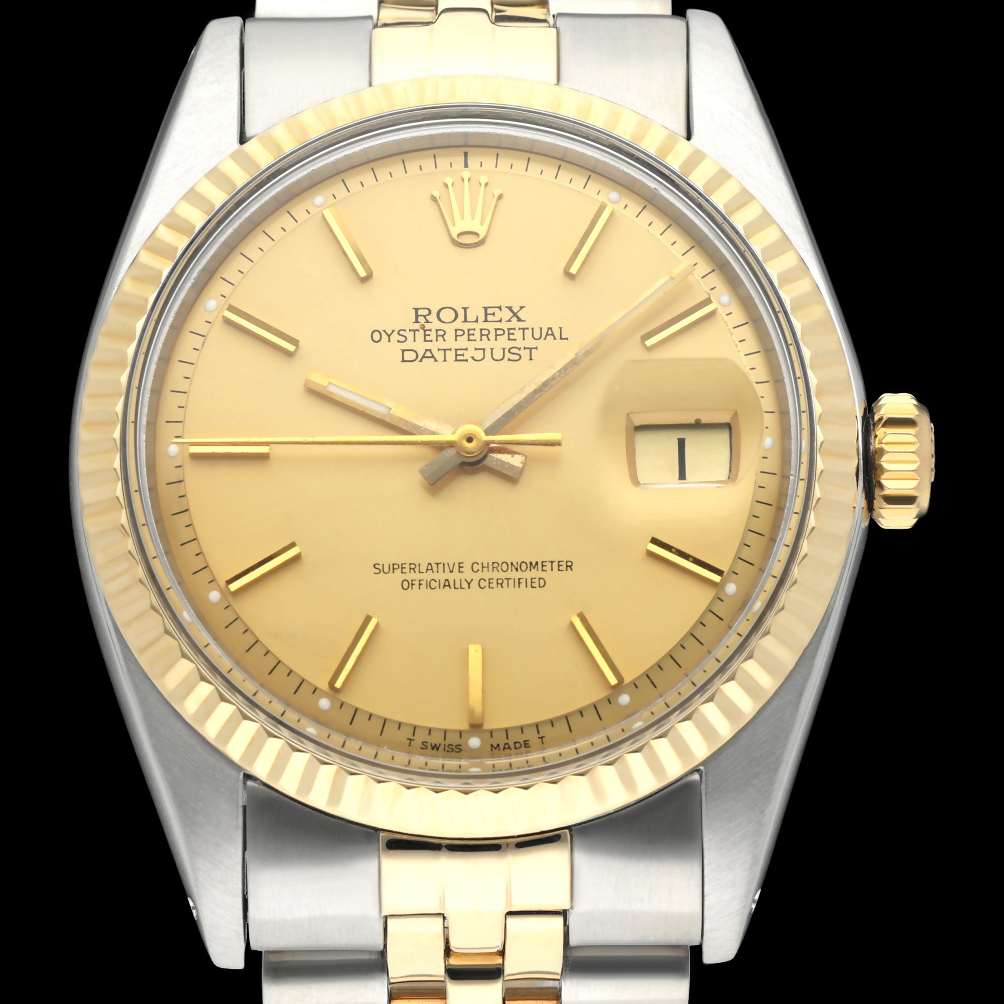 Rolex Datejust 1601 - 1976 - goud/staal - two/tone - Rolex horloge - Rolex kopen - Rolex heren horloge - Trophies Watches