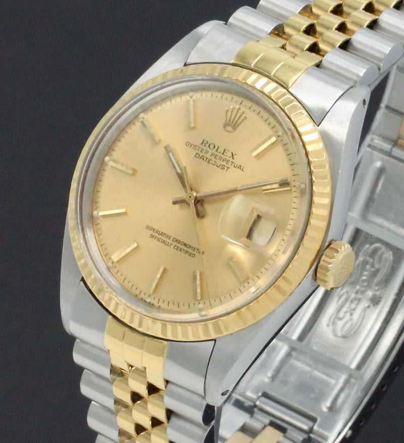 Rolex Datejust 1601 - 1978 - goud/staal - two/tone - Rolex horloge - Rolex kopen - Rolex heren horloge - Trophies Watches