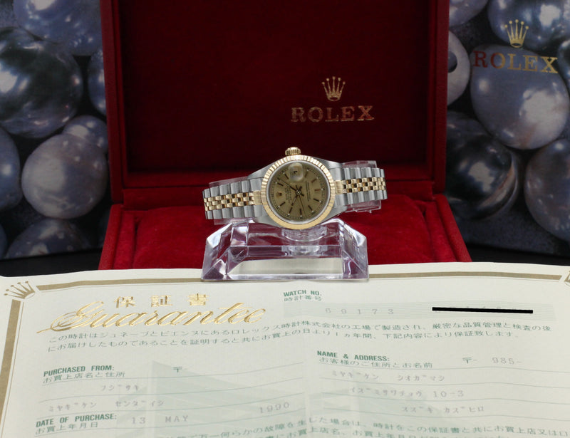 Rolex Lady-Datejust 69173 - 1990 - Rolex horloge - Rolex kopen - Rolex dames horloge - Trophies Watches